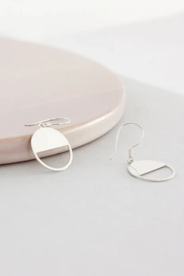 Sterling Silver Half Circle Earrings