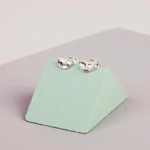 Hammered Crescent Stud Earrings